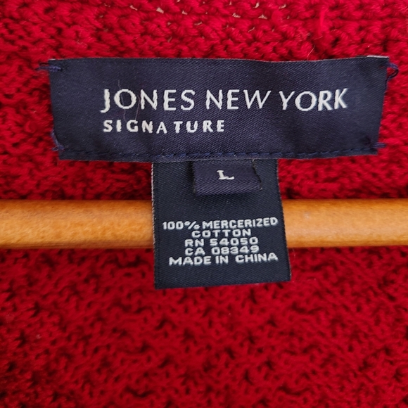 Vintage - Red cotton knit cardigan/Sweater - Picture 12 of 14